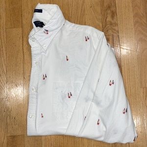 Men’s JCrew Embroidered Oxford Long Sleeve Shirt